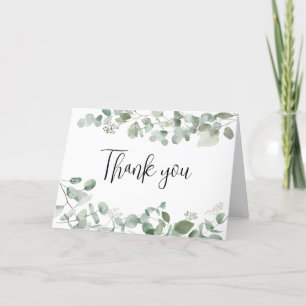 Eucalyptus Greenery Baby Shower Letterpress Thank You Card