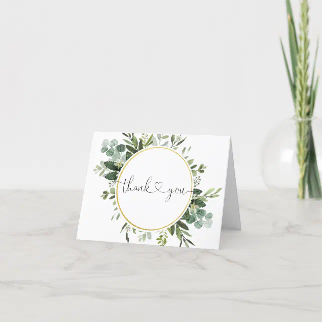 Eucalyptus Greenery Baby Shower Thank You Cards | Zazzle