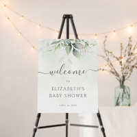 Eucalyptus Greenery Baby Shower Welcome Sign