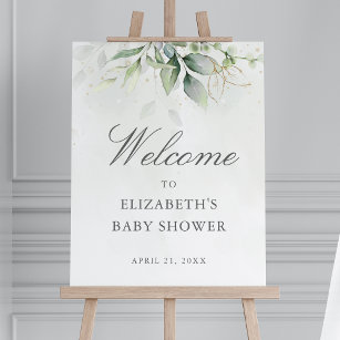 Baby Shower Welcome Sign - Botanical Greenery