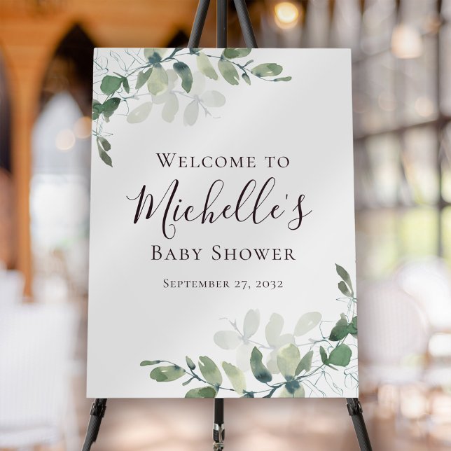 Eucalyptus Greenery Baby Shower Welcome Sign (Creator Uploaded)