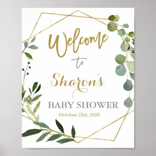 Eucalyptus Greenery Baby Shower welcome sign