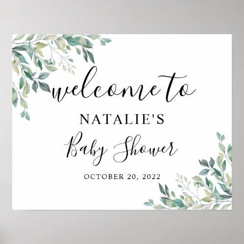 Eucalyptus Greenery Baby Shower Welcome Sign