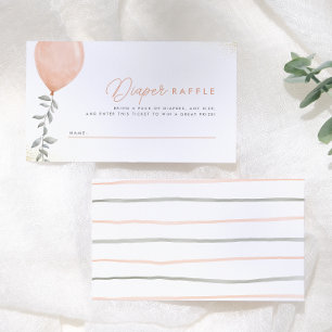 Eucalyptus Greenery Balloon Diaper Raffle Enclosure Card
