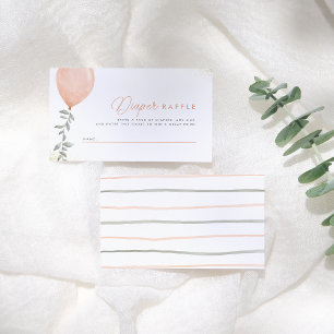 Eucalyptus Greenery Balloon Diaper Raffle Enclosure Card