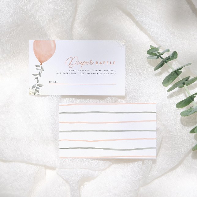 Eucalyptus Greenery Balloon Diaper Raffle Enclosure Card (Creator Uploaded)