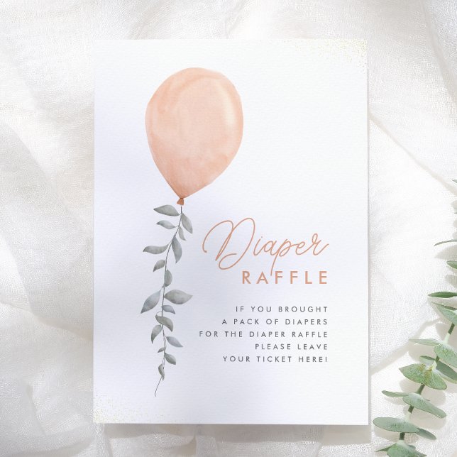 Eucalyptus Greenery Balloon Diaper Raffle Sign Invitation (Creator Uploaded)