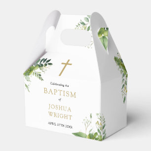 Eucalyptus Greenery Baptism Christening Favor Boxes