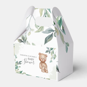 Eucalyptus Greenery Bear Couples Baby Shower Favor Boxes