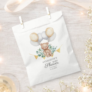 Eucalyptus Greenery Bearly Wait Bear Baby Shower Favor Bag