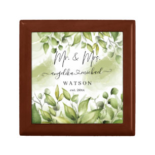 Eucalyptus Greenery Blush Modern Trendy Script Gift Box
