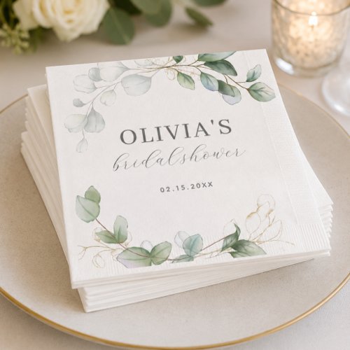 Eucalyptus Greenery Boho Rustic Bridal Shower Napkins