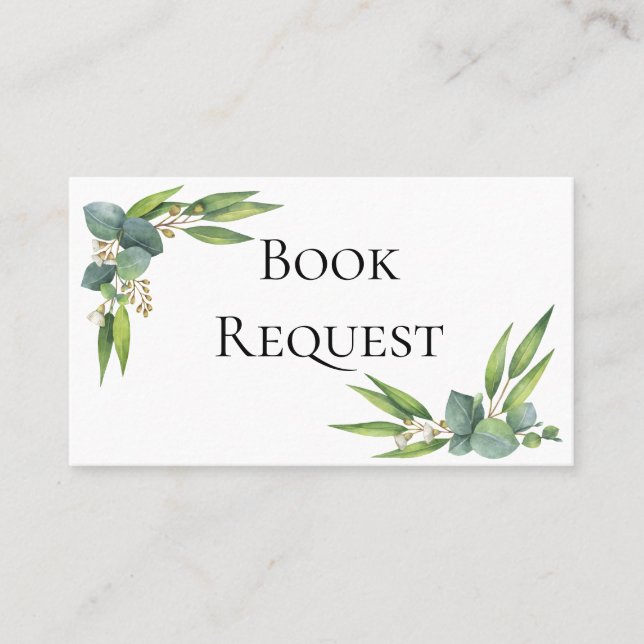 Eucalyptus Greenery Book Request Card (Front)