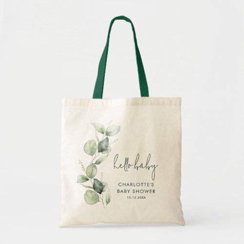 Eucalyptus Greenery Botanical Baby Shower Swag Tote Bag