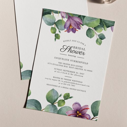 Eucalyptus Greenery Botanical Bridal Shower Invitation