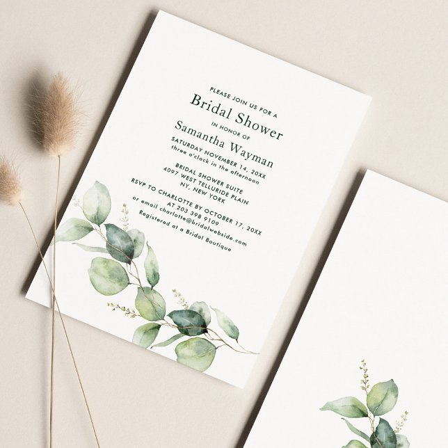 Eucalyptus Greenery Botanical Bridal Shower Invitation (Creator Uploaded)