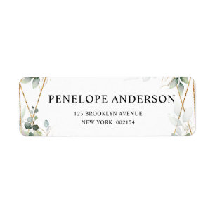 Eucalyptus Greenery Botanical Geometric Wedding La Label