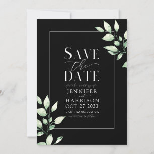 Eucalyptus Greenery Botanical Green Save the Date Invitation