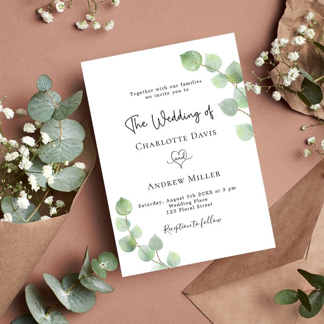 Eucalyptus greenery botanical luxury wedding invitation (Creator Uploaded)