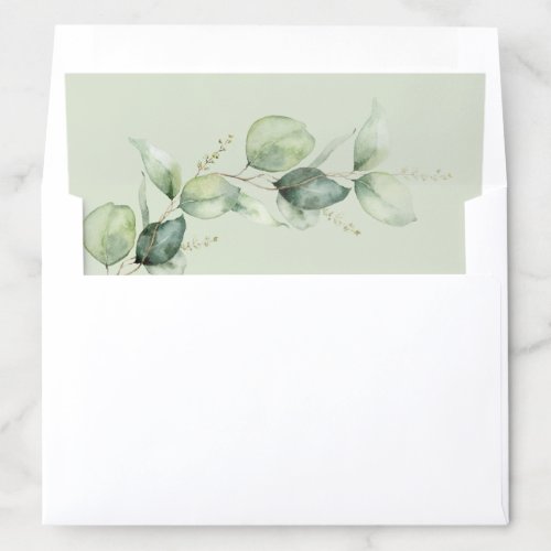 Eucalyptus Greenery Botanical Quinceanera Envelope Liner