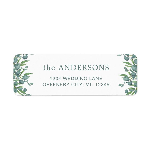 Eucalyptus Greenery Botanical Return Address Label (Front)