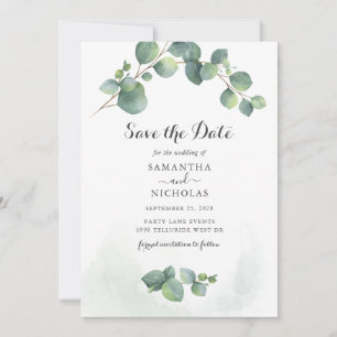 Eucalyptus Greenery Botanical Save The Date