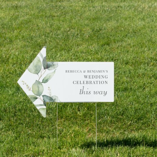 Eucalyptus Greenery Botanical Script Wedding Sign