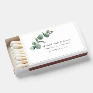 Eucalyptus Greenery Botanical Succulent Wedding Matchboxes