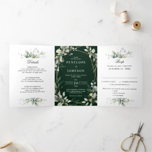 Eucalyptus Greenery Botanical Wedding Invitation