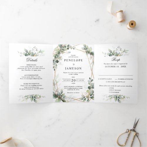 Eucalyptus Greenery Botanical Wedding Invitation