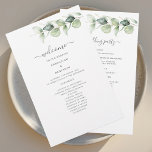 Eucalyptus Greenery Botanical Wedding Program<br><div class="desc">TIP: Matching items available in this collection. Our botanical Eucalyptus Leaves wedding collection features minimalist foliage and modern typography on white background. Use the "Customize it" button to further re-arrange and format the style and placement of text. Could easily be repurposed for other special events like anniversaries, baby shower, birthday...</div>
