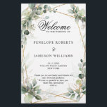 Eucalyptus Greenery Botanical Wedding Program<br><div class="desc">Elegant and modern spring / midsummer wedding program features a bouquet of soft watercolor greenery  lush green leaves / botanical leaves / eucalyptus and gold geometric frame . Please find more matching designs and variations from my store. And feel free to contact me for further customization or matching items.</div>