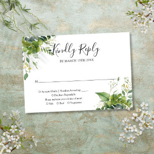 Eucalyptus Greenery Botanical Wedding RSVP Card