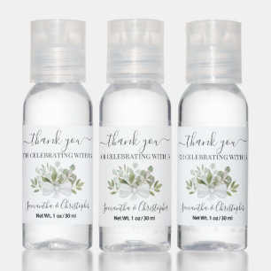 Eucalyptus & Greenery Bouquet Wedding Thank You Hand Sanitizer