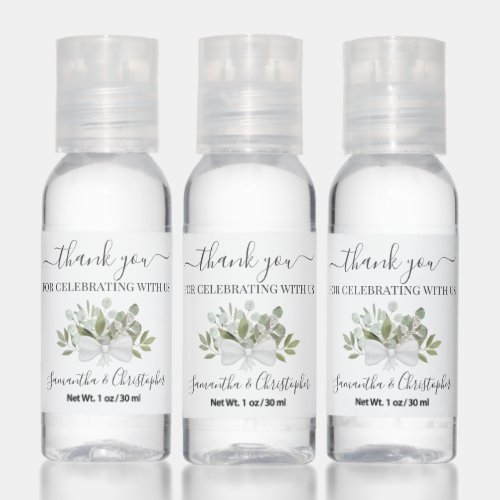 Eucalyptus  Greenery Bouquet Wedding Thank You Hand Sanitizer