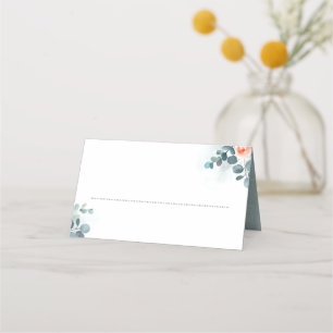 Eucalyptus Greenery Branches Watercolor Wedding Place Card