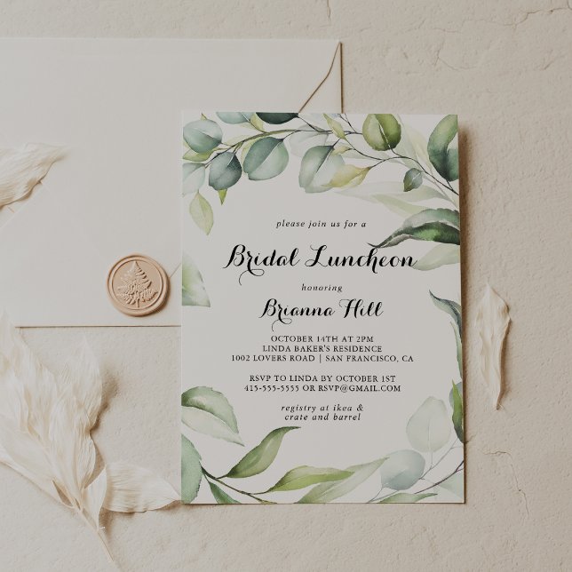 Eucalyptus Greenery Bridal Luncheon Bridal Shower  Invitation (Creator Uploaded)