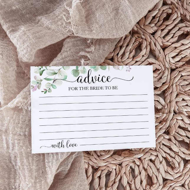 Eucalyptus Greenery Bridal Shower Advice Card (Creator Uploaded)