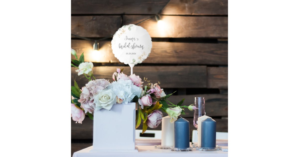 Eucalyptus Greenery Bridal Shower Balloon | Zazzle