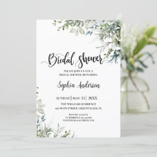 Eucalyptus Greenery Bridal Shower Boho Rustic Invitation