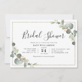 eucalyptus greenery bridal shower invitation (Front)