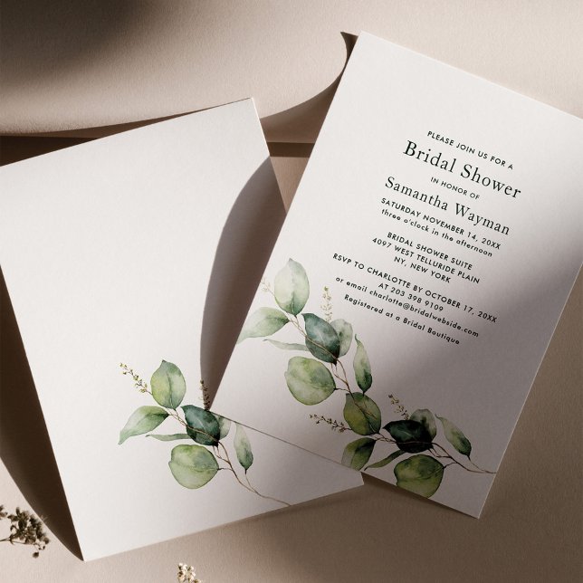 Eucalyptus Greenery Bridal Shower Invitation (Creator Uploaded)
