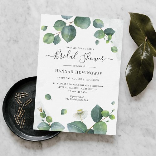 Eucalyptus Greenery Bridal Shower Invitation