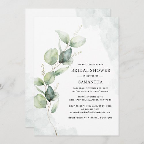Eucalyptus Greenery Bridal Shower Invitation