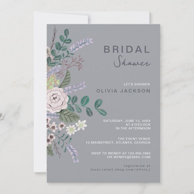 Eucalyptus Greenery Bridal Shower Invitation Boho (Front)