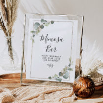 eucalyptus greenery bridal shower mimosa bar sign