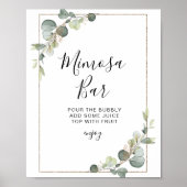 eucalyptus greenery bridal shower mimosa bar sign (Front)