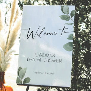 Eucalyptus Greenery Bridal Shower Sage Welcome Foam Board