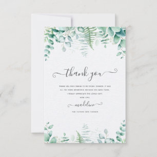 Eucalyptus Greenery Bridal Shower Thank You Card