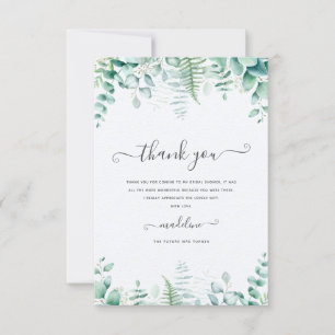 Eucalyptus Greenery Bridal Shower Thank You Card